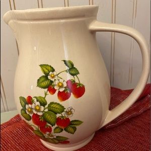 “905 vintage Hyalyn strawberry pitcher
